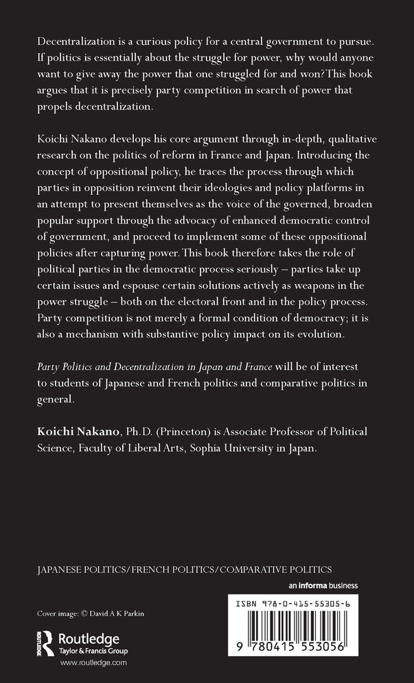 Party Politics and Decentralization in Japan and France