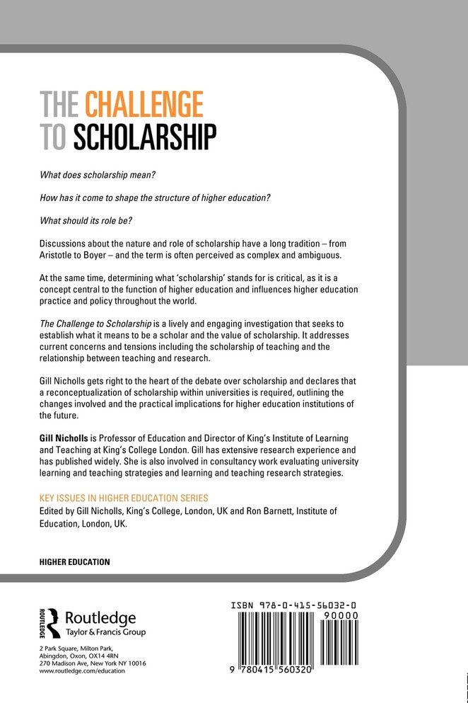 The Challenge to Scholarship