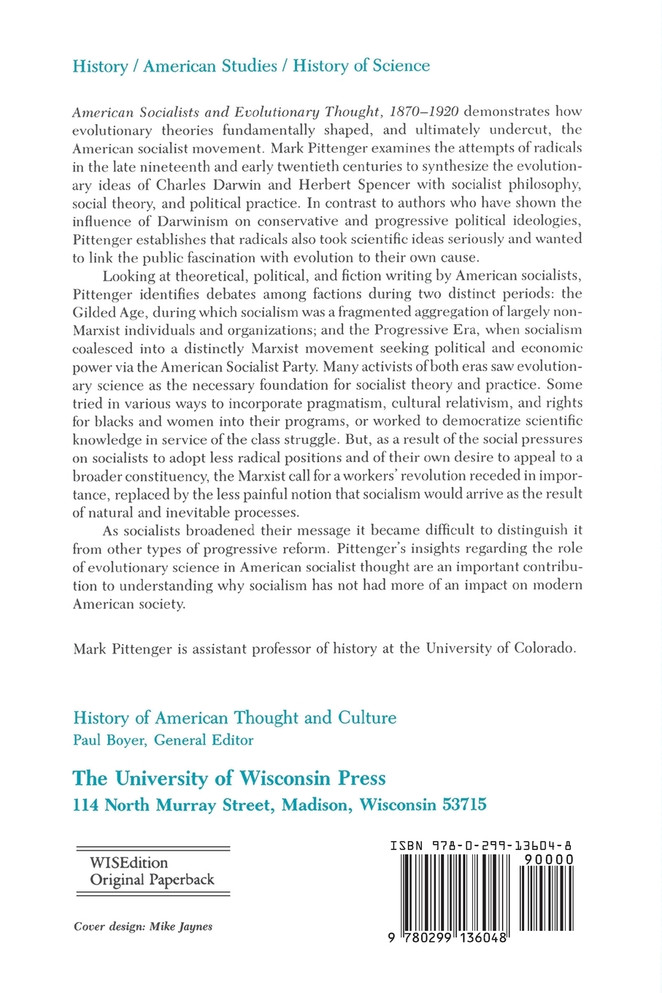 American Socialists and Evolutionary Thought, 1870-1920