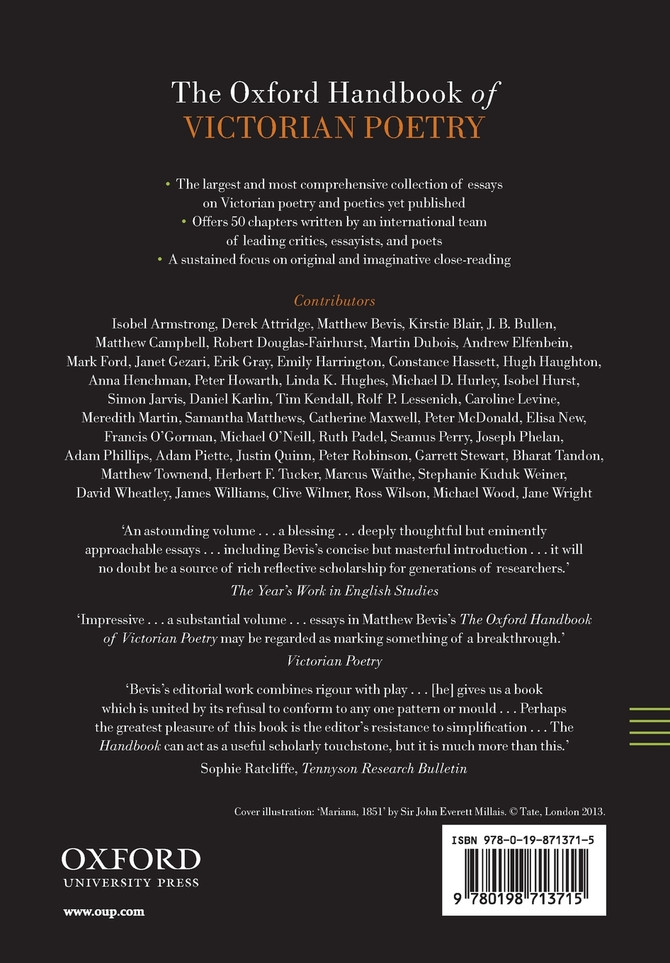 The Oxford Handbook of Victorian Poetry