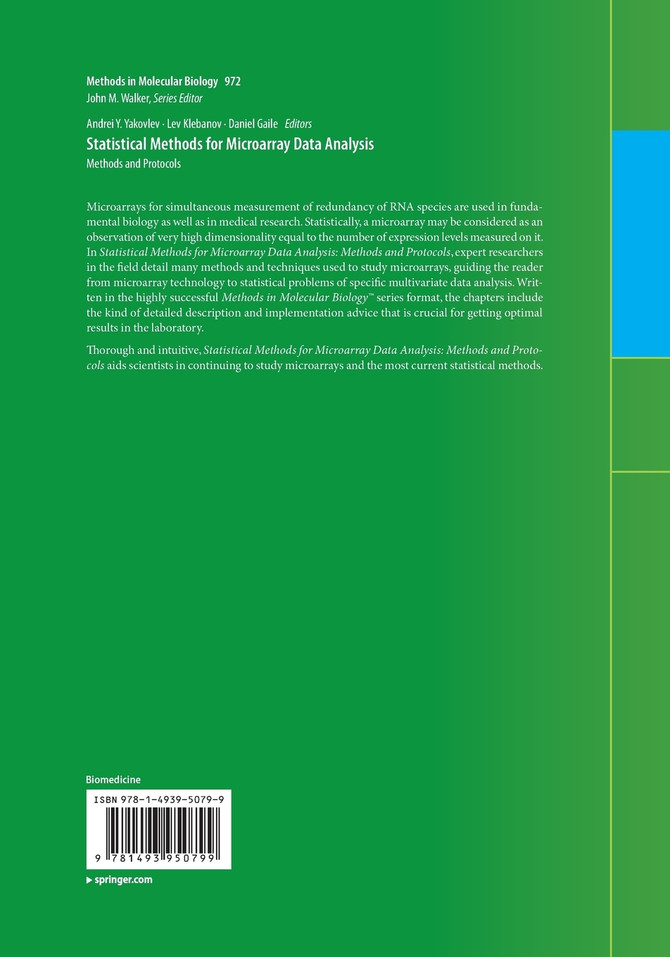 Statistical Methods for Microarray Data Analysis