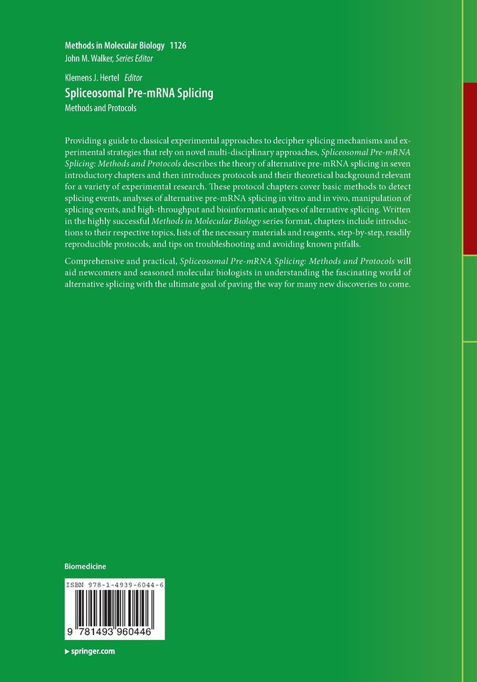 Spliceosomal Pre-mRNA Splicing