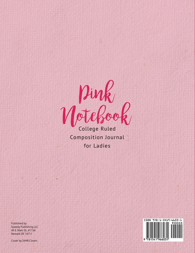 Pink Notebook College Ruled Composition Journal for Ladies