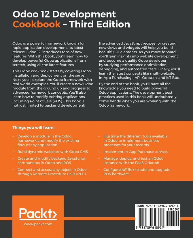 Odoo 12 Development Cookbook