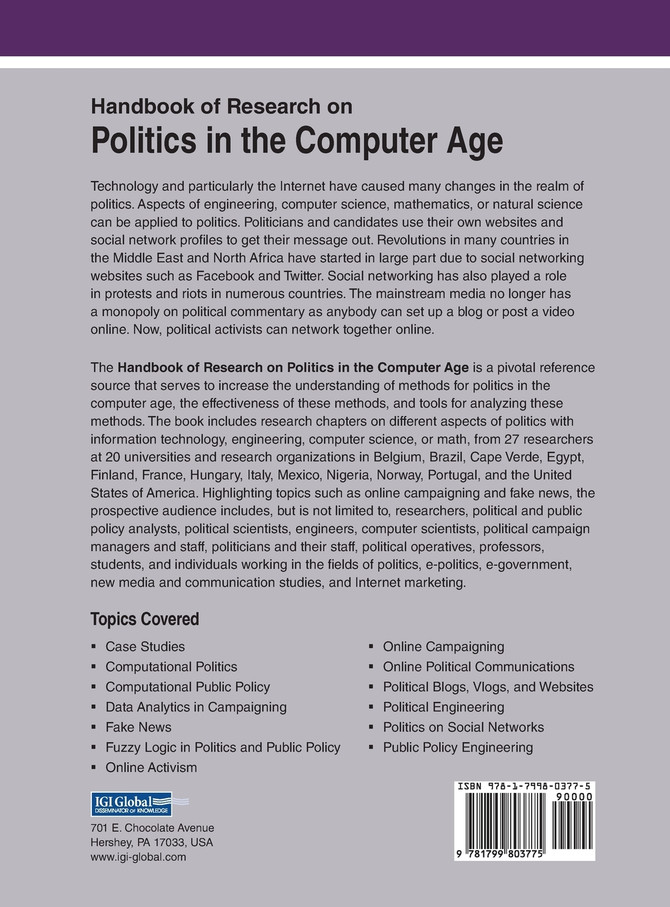 Handbook of Research on Politics in the Computer Age