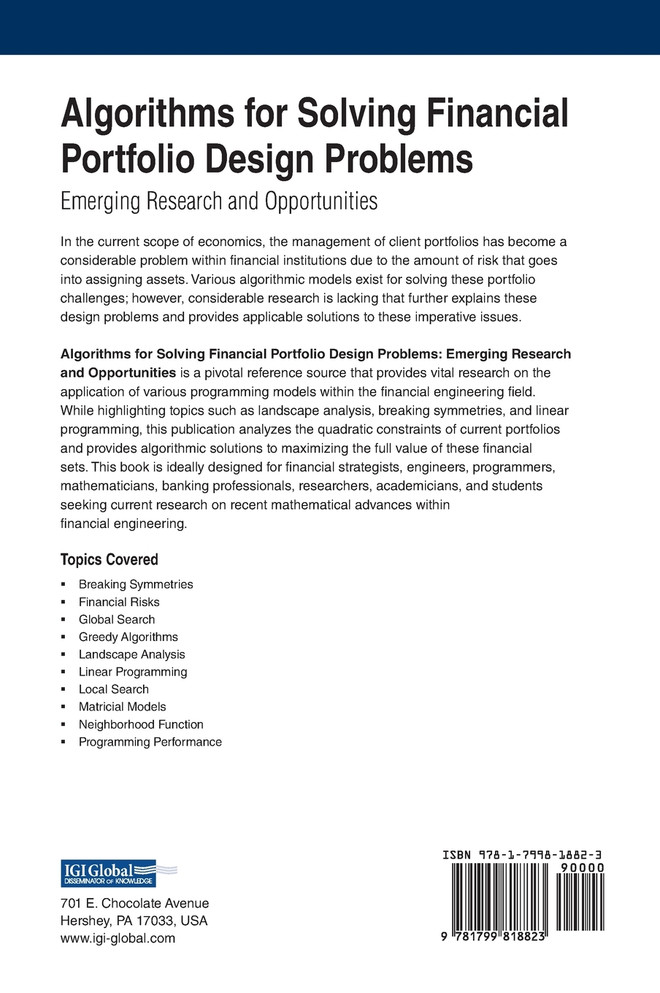 Algorithms for Solving Financial Portfolio Design Problems