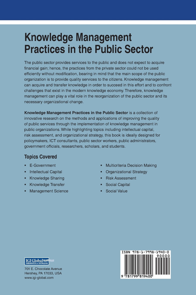 Knowledge Management Practices in the Public Sector