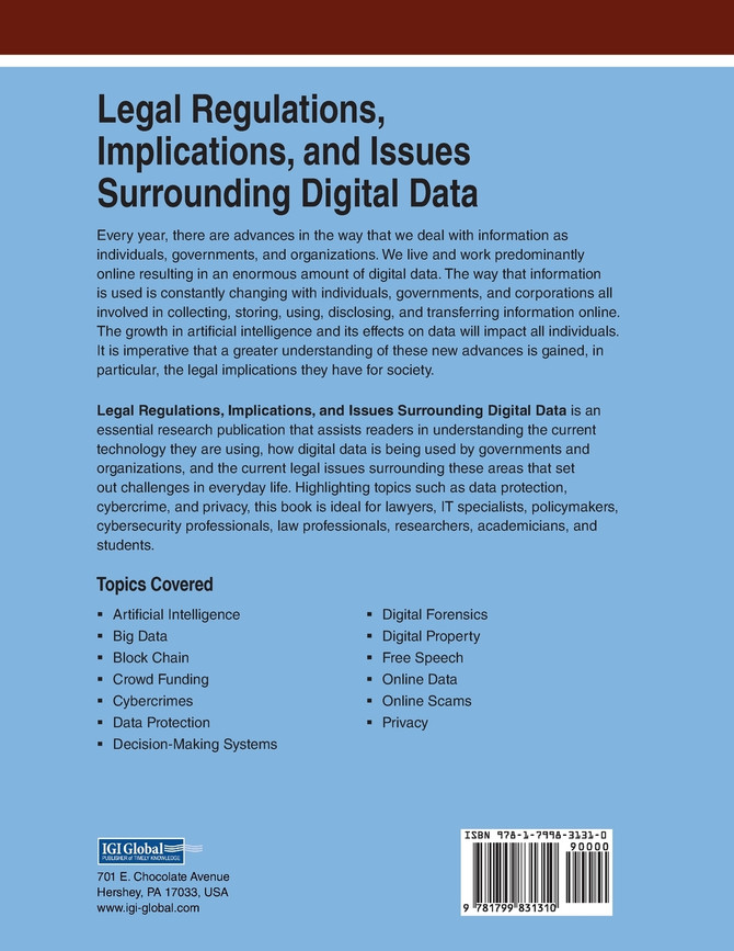 Legal Regulations, Implications, and Issues Surrounding Digital Data