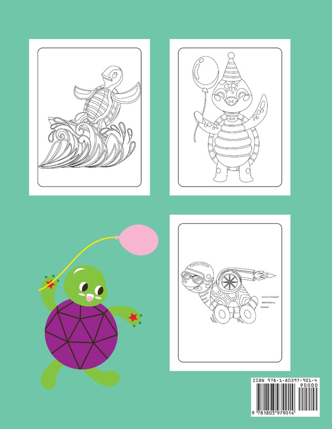 Lindo libro para colorear de tortugas para niños