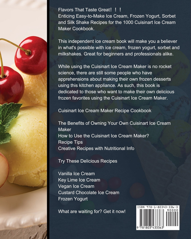 1000 Cuisinart Ice Cream Maker Cookbook