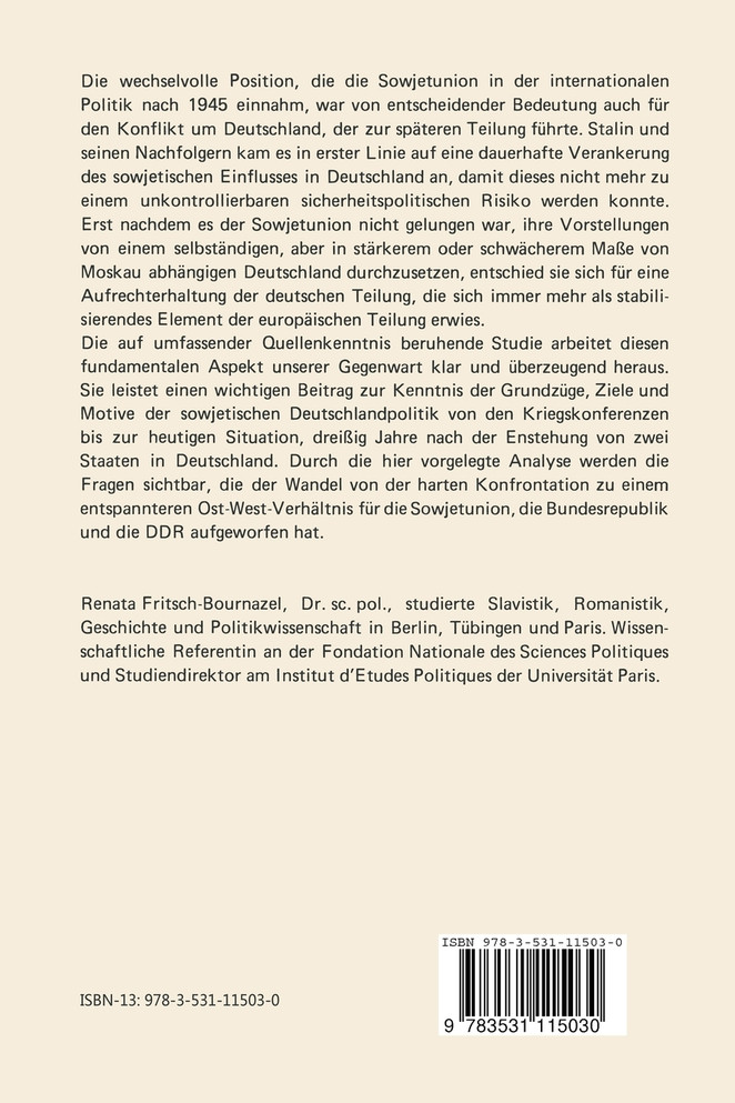 Die Sowjetunion und die deutsche Teilung