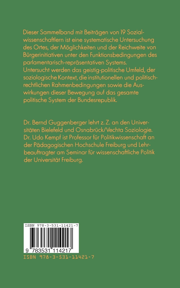 Bürgerinitiativen und repräsentatives System
