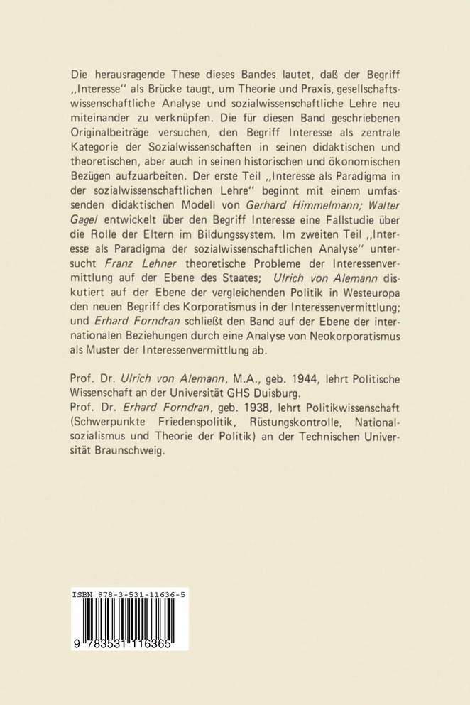 Interessenvermittlung und Politik