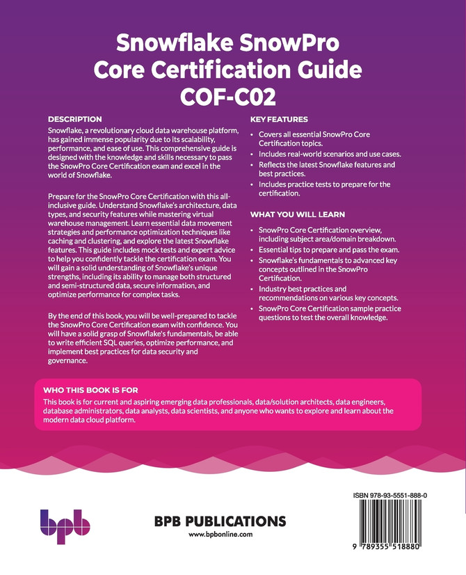 Snowflake SnowPro Core Certification Guide COF-C02