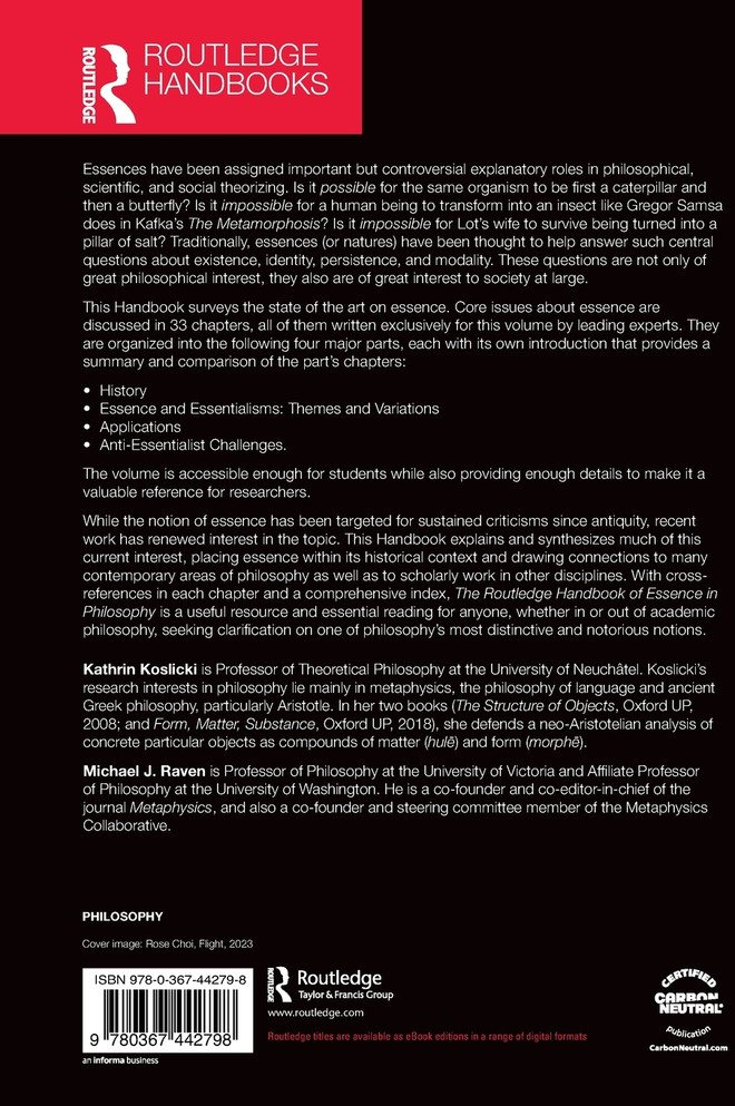 The Routledge Handbook of Essence in Philosophy