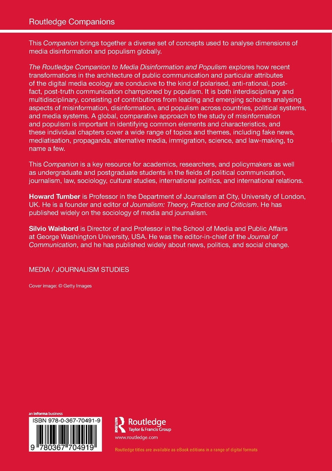The Routledge Companion to Media Disinformation and Populism