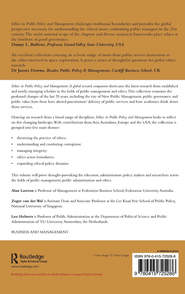 Ethics in Public Policy and Management