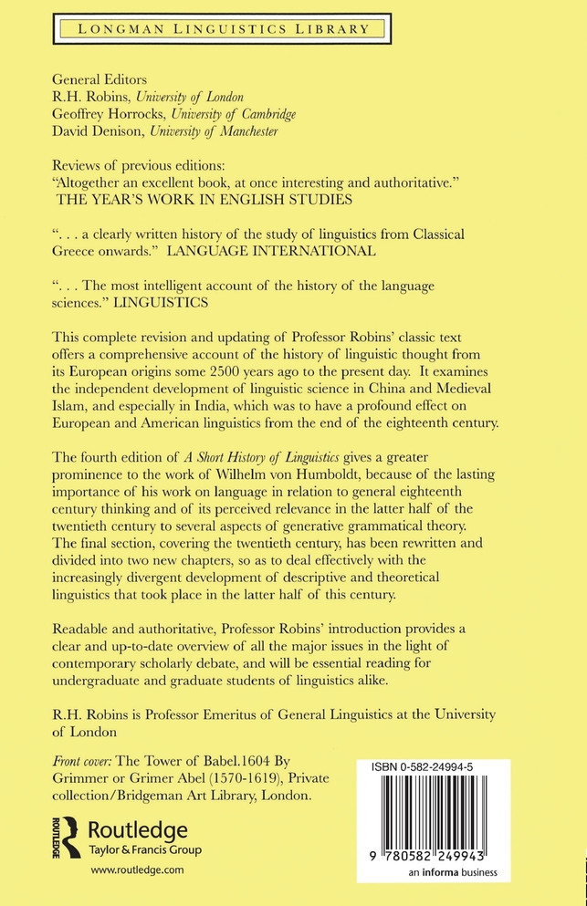A Short History of Linguistics