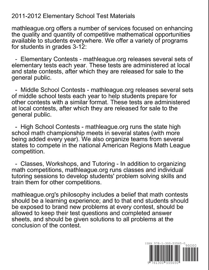 Elementary School Test Materials 2011-2012