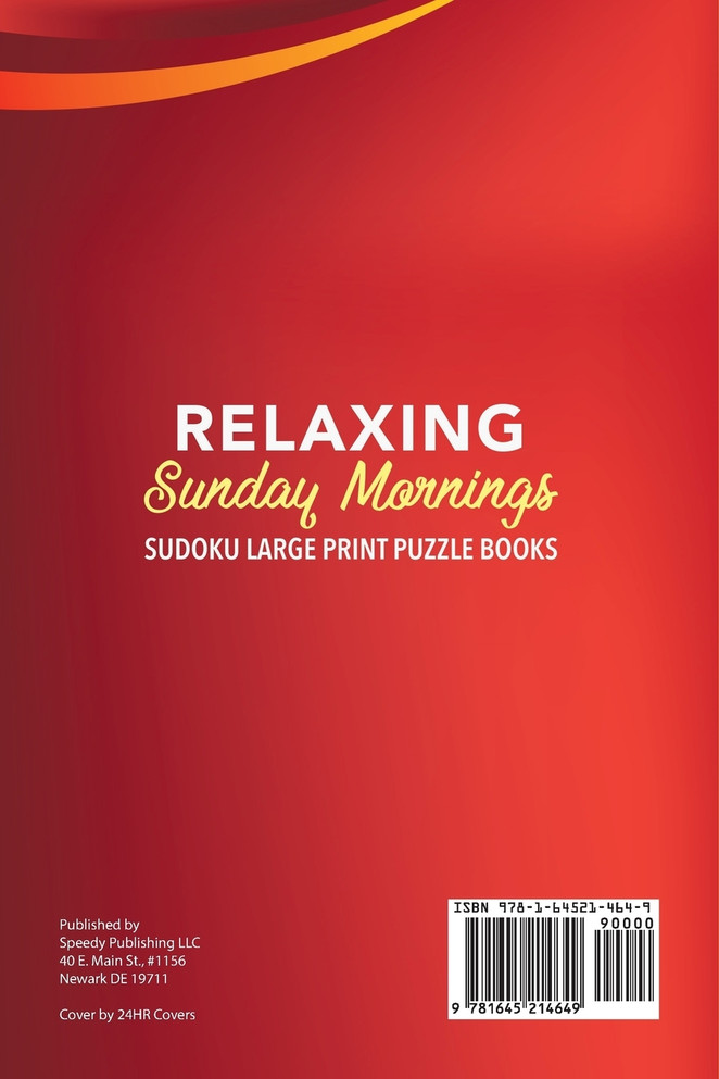 Relaxing Sunday Mornings | Sudoku Large Print Puzzle Books