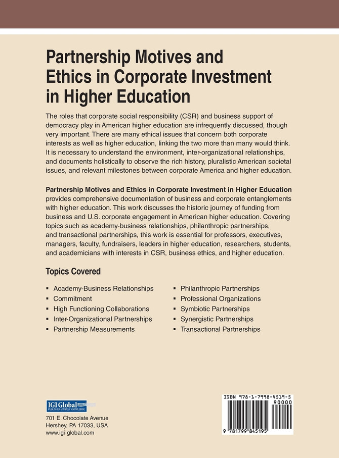 Partnership Motives and Ethics in Corporate Investment in Higher Education