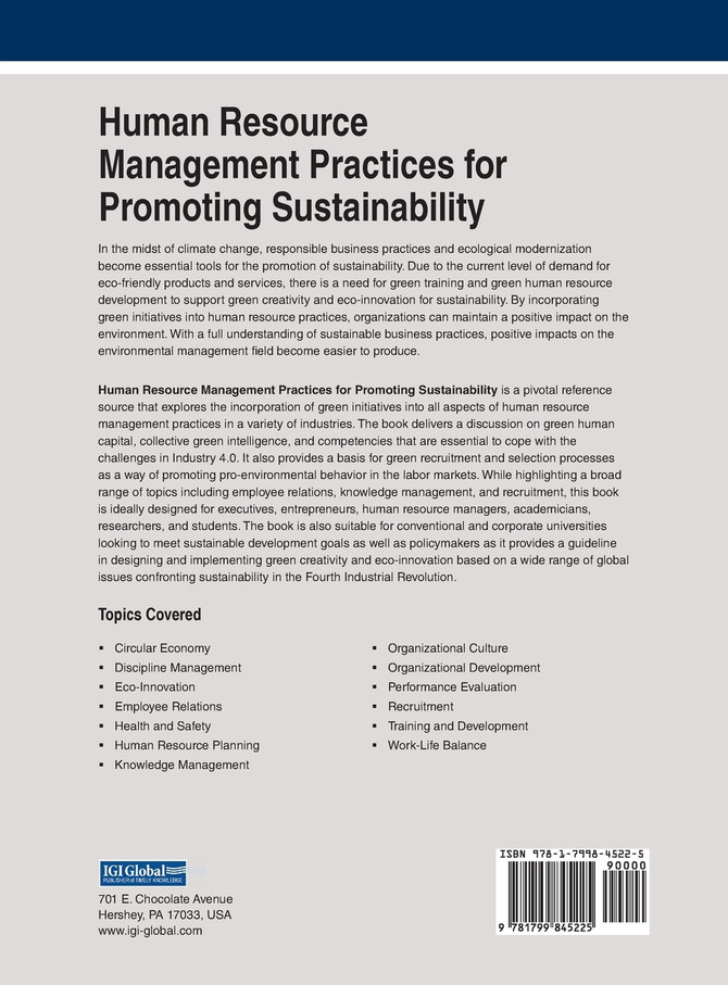 Human Resource Management Practices for Promoting Sustainability