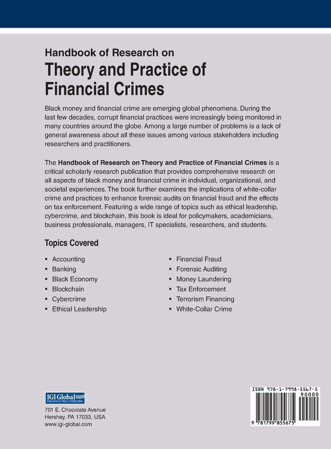Handbook of Research on Theory and Practice of Financial Crimes