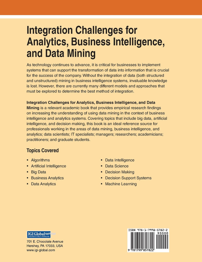 Integration Challenges for Analytics, Business Intelligence, and Data Mining, 1 volume