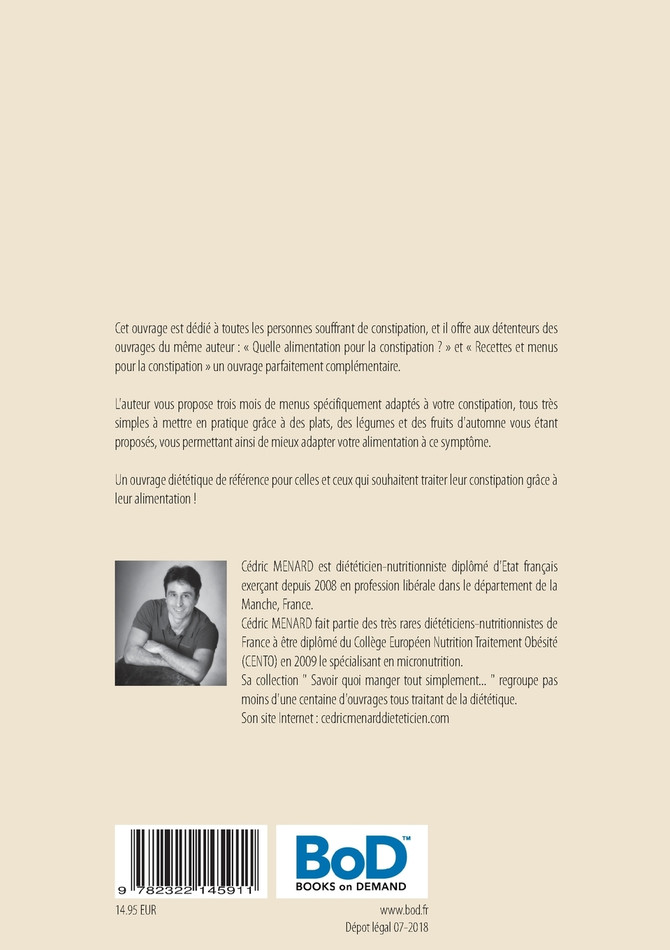 Menus d'automne pour la constipation