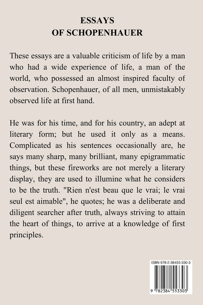 Essays of Schopenhauer