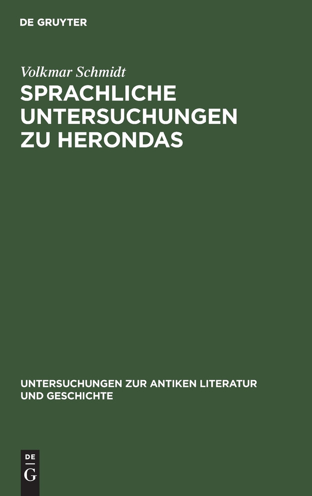 Sprachliche Untersuchungen zu Herondas