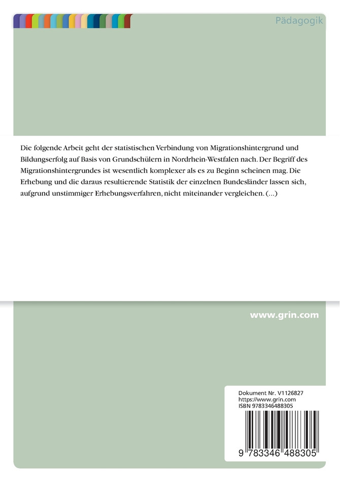 Migrationshintergrund und Bildungserfolg