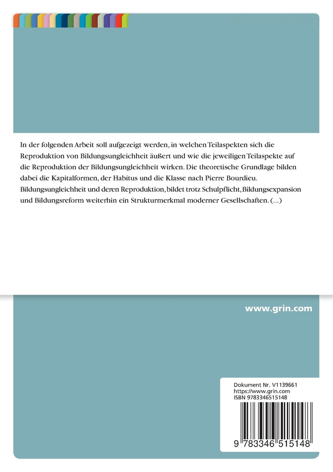Reproduktion der Bildungsungleichheit in Deutschland nach Pierre Bourdieu