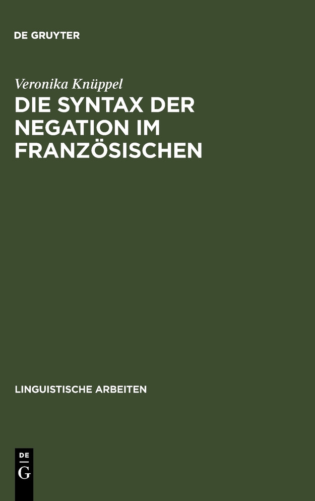 Die Syntax der Negation im Französischen
