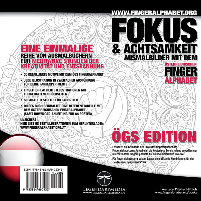 30x2 Ausmalbilder mit dem österreichischen Fingeralphabet
