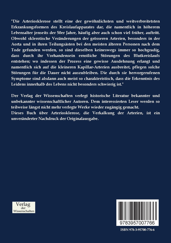 Arteriosklerose - Die Verkalkung der Arterien