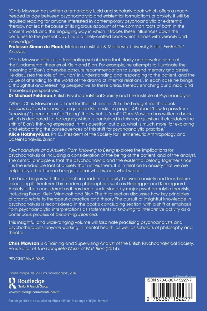 Psychoanalysis and Anxiety