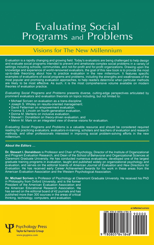 Evaluating Social Programs and Problems