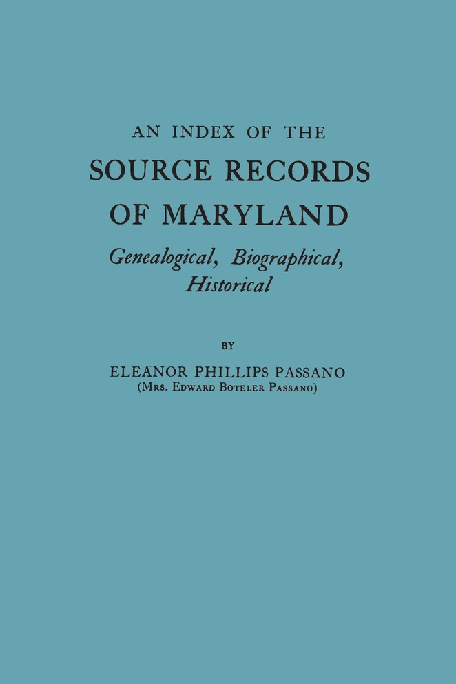 Index of the Source Records of Maryland
