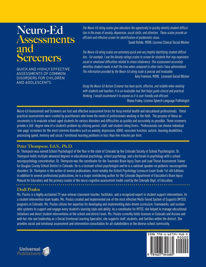 Neuro-Ed Assessments and Screeners
