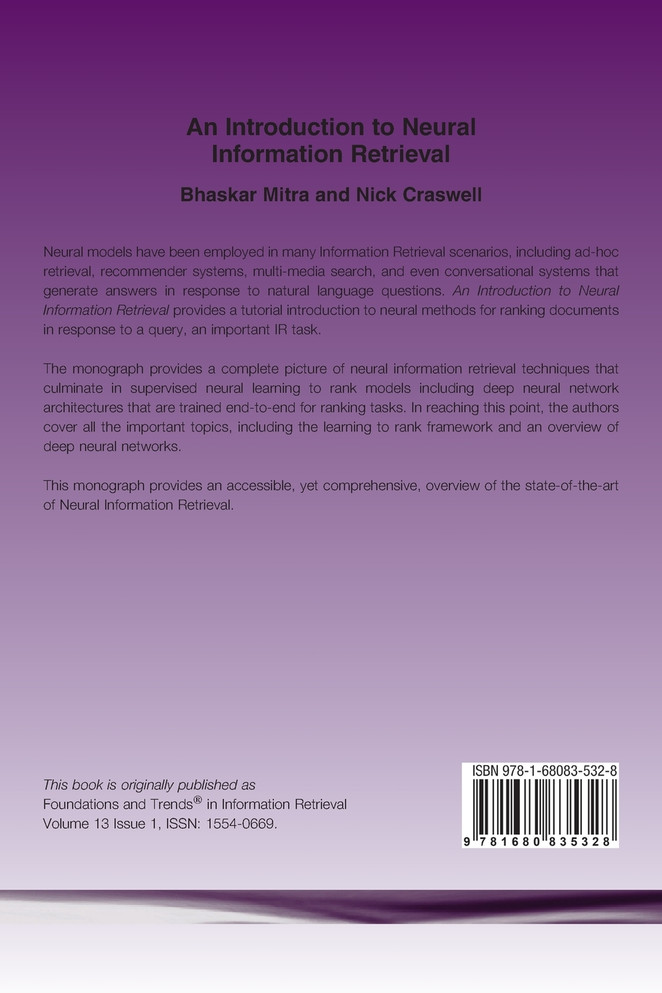 An Introduction to Neural Information Retrieval