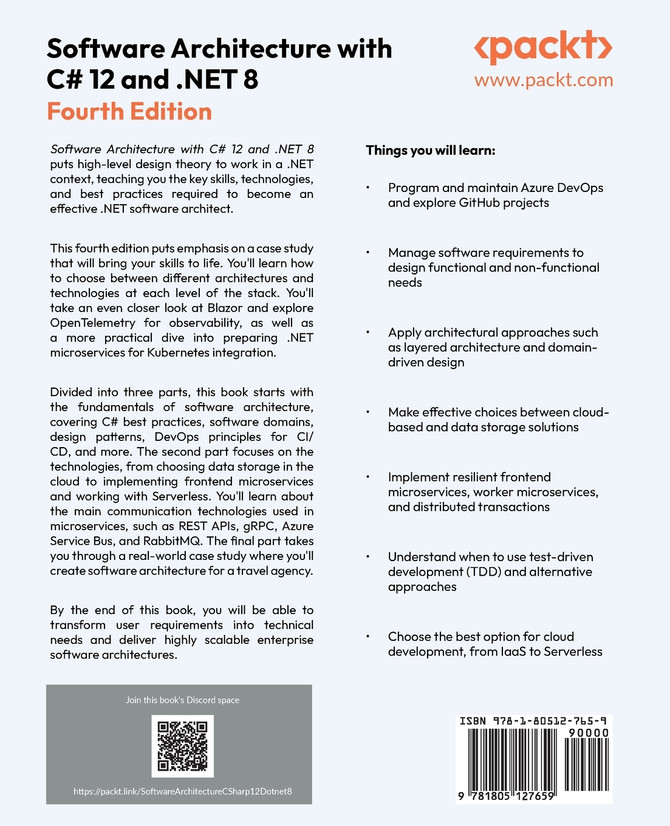Software Architecture with C# 12 and .NET 8 - Fourth Edition