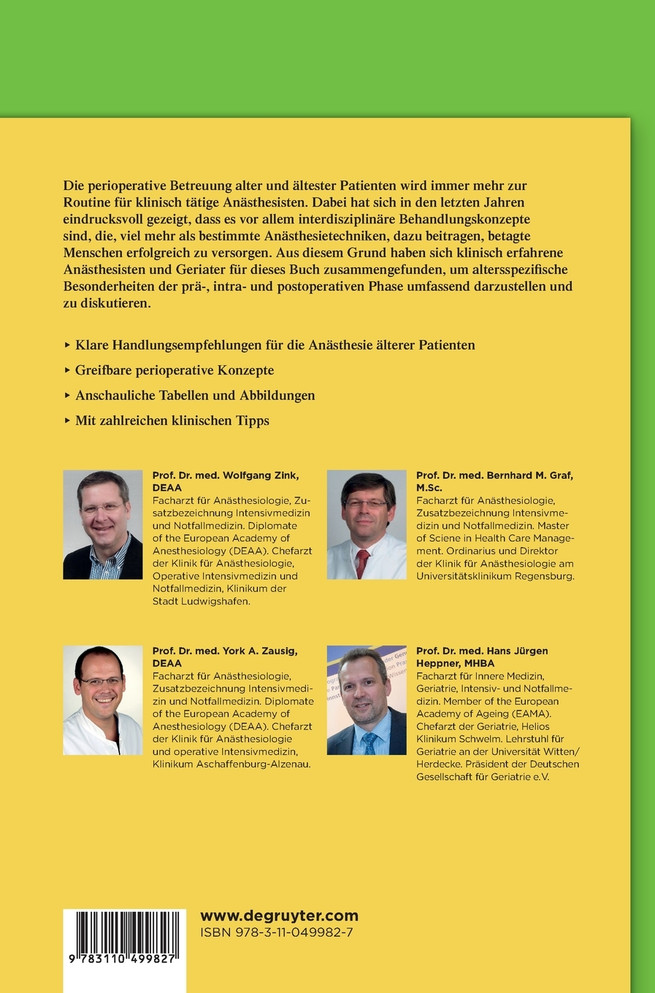 Anästhesie beim geriatrischen Patienten