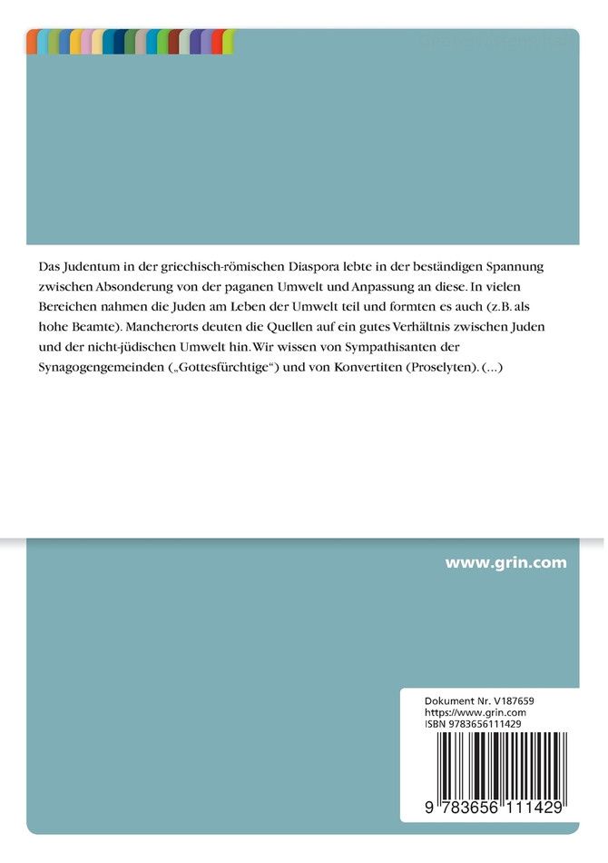 Die Bedeutung der Institutionen des Diasporajudentums für die Ausbreitung des Christentums