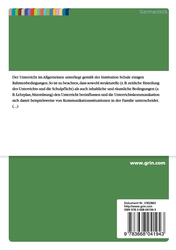 Gesprächsanalyse. Erklären im Nachhilfeunterricht Deutsch