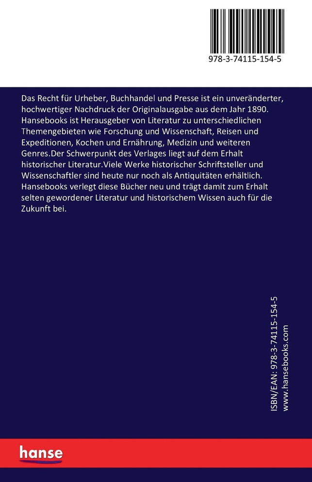 Das Recht für Urheber, Buchhandel und Presse