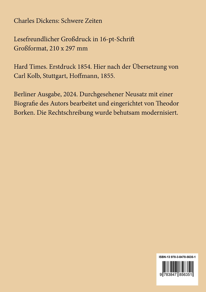 Schwere Zeiten (Großdruck)