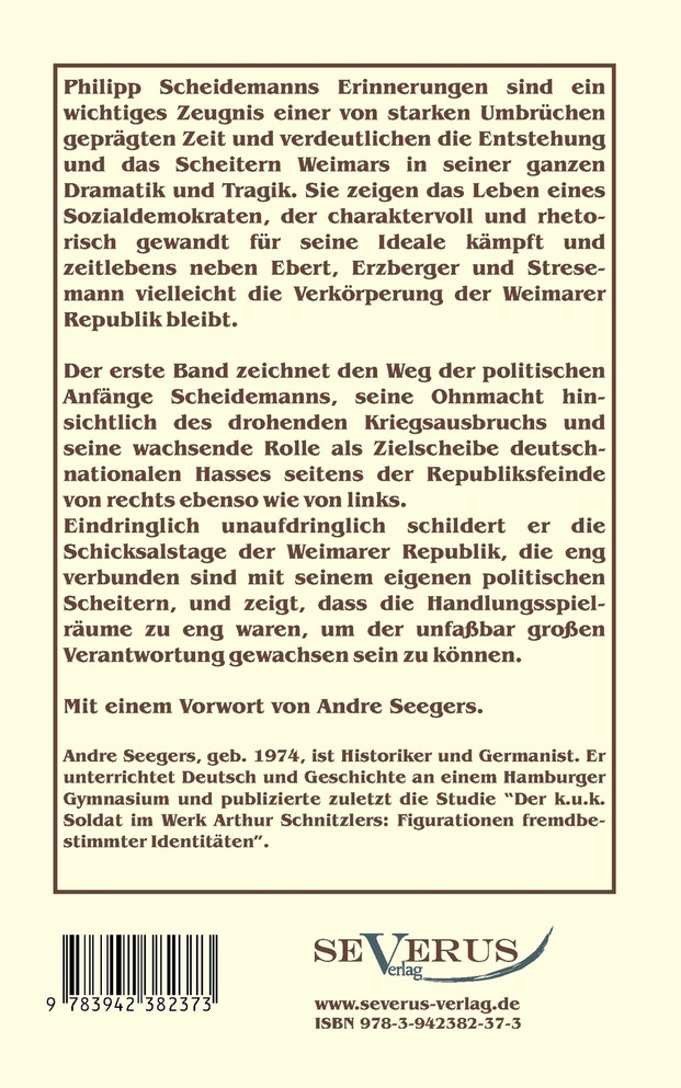 Memoiren eines Sozialdemokraten, Erster Band