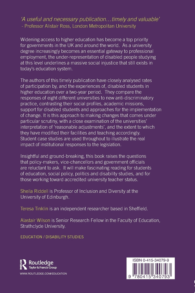 Disabled Students in Higher Education