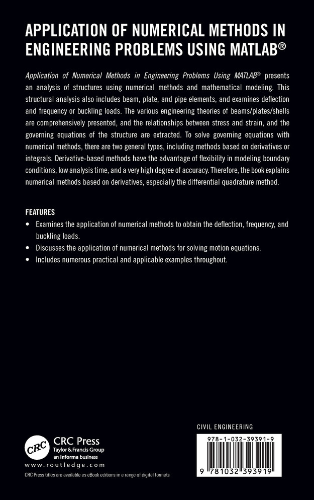 Application of Numerical Methods in Engineering Problems using MATLAB®